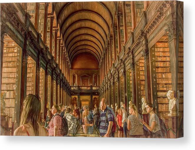 Book Of Kells Canvas Print featuring the photograph The World's Library by Marcy Wielfaert