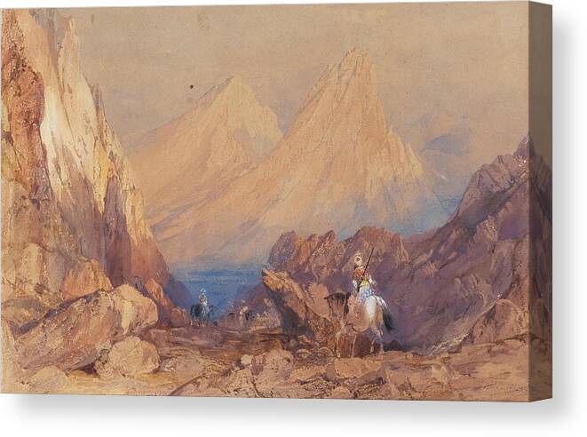 Thomas Allom (british Canvas Print featuring the painting Thomas Allom A pass through the Balkans by Artistic Rifki