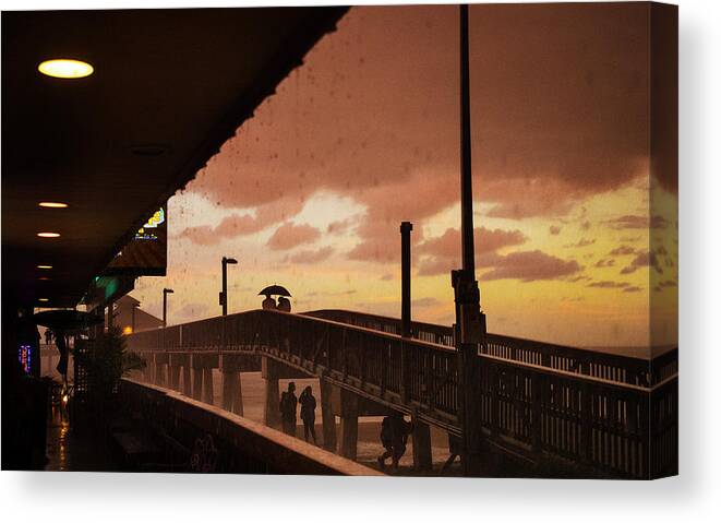 Thunderstorm At Fort Myers Beach Pier Canvas Print