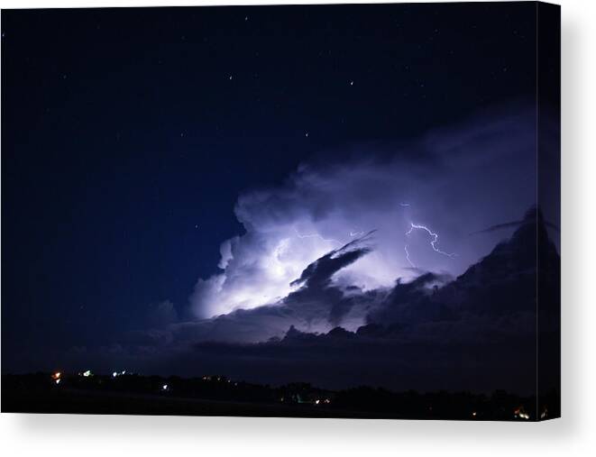 Nebraskasc Canvas Print featuring the photograph Tickets to the Lightning Show 007 by NebraskaSC