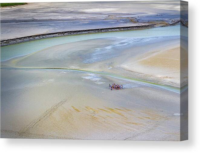 Abbey Canvas Print featuring the photograph Tide lookout at Mont St. Michel by Jordi Carrio Jamila