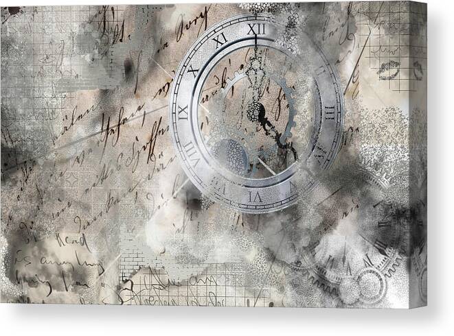 Digital Canvas Print featuring the digital art Time Machine by Art by Gabriele