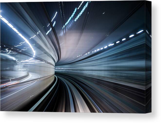 Curve Canvas Print featuring the photograph Tokyo Transit System Line by Holgs