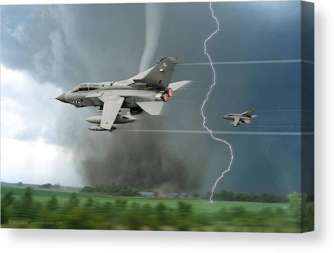 Panavia Canvas Print featuring the digital art Tornados In The Storm by Custom Aviation Art