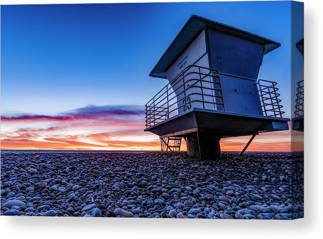 Landscape Canvas Print featuring the photograph Tower 23 Carlsbad sunset by Local Snaps Photography