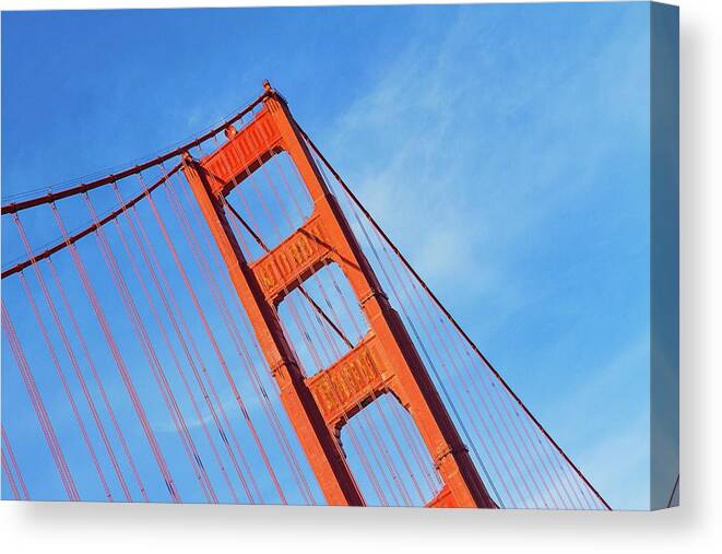 Golden Gate Bridge Canvas Print featuring the photograph Towering Golden Gate by Melanie Alexandra Price