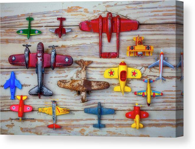 Toy Canvas Print featuring the photograph Toy Airplanes by Garry Gay