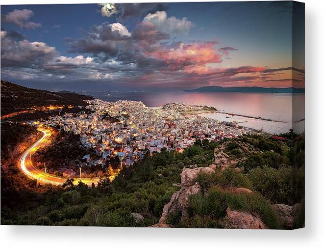 Kavala Canvas Print featuring the photograph Transition by Elias Pentikis