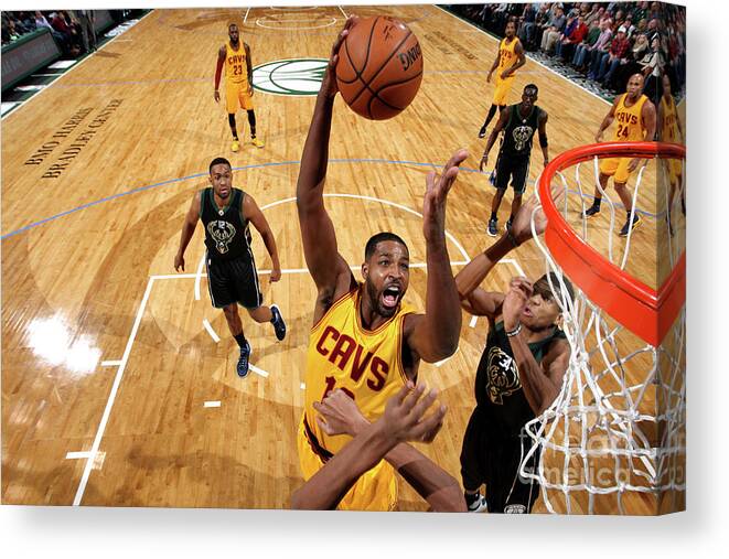 Tristan Thompson Canvas Print featuring the photograph Tristan Thompson by Gary Dineen