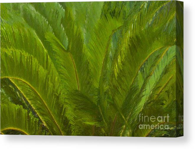 Tropical Canvas Print featuring the painting Tropical Sago Palm by Dale Powell
