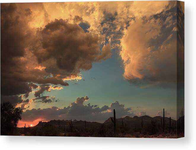 American Southwest Canvas Print featuring the photograph Troubled Sky by Rick Furmanek
