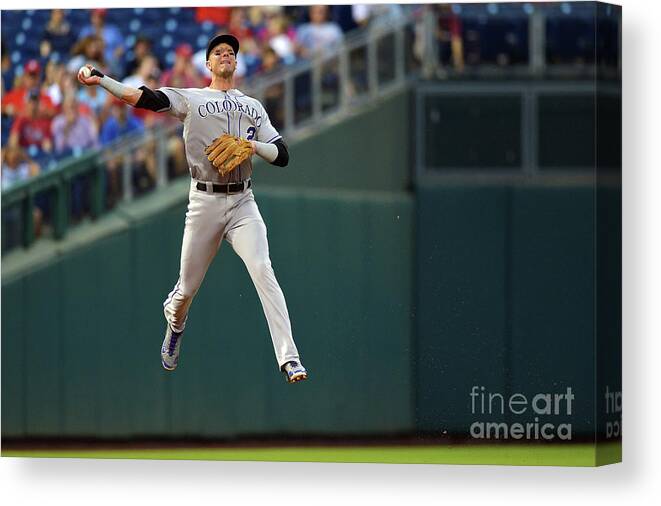 Second Inning Canvas Print featuring the photograph Troy Tulowitzki by Drew Hallowell