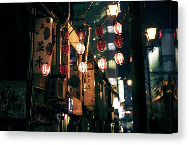 Asia Canvas Print featuring the photograph Turned-on Street Light by Janko Ferlic