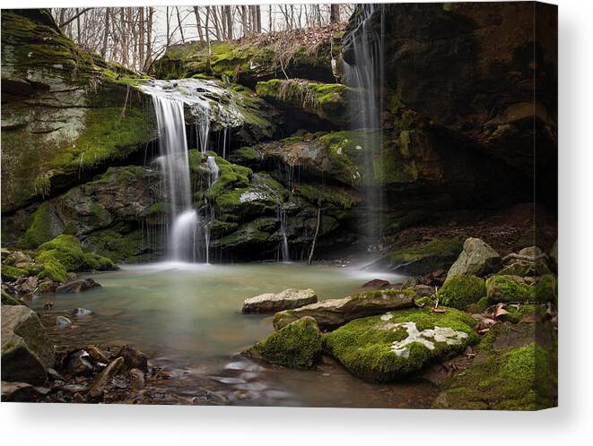 Waterfall Canvas Print featuring the photograph Twin Falls by Grant Twiss