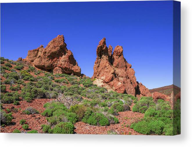 Mountains Canvas Print featuring the photograph Two rocks in Teide National Park by Sun Travels