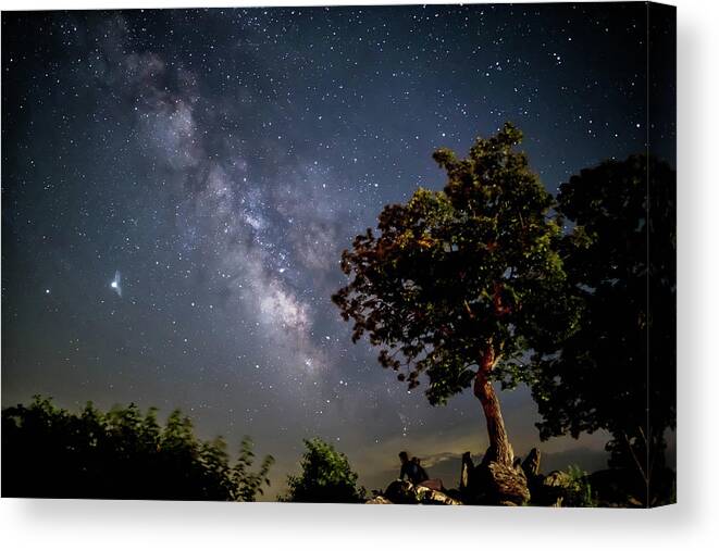 Pentax Canvas Print featuring the photograph Under the Milky Way by Lori Coleman