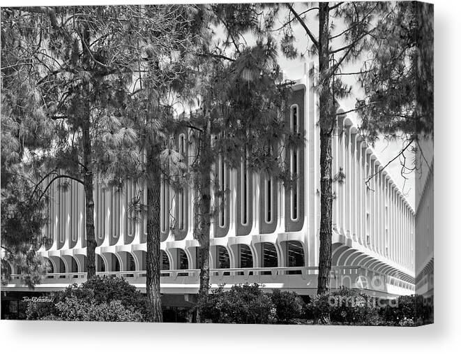 Uc Irvine Canvas Print featuring the photograph University of California Irvine Langson Library by University Icons