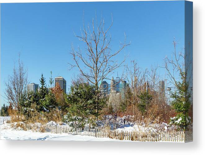 Photosbycate.com Canvas Print featuring the photograph Urban Winterscape by Cate Franklyn