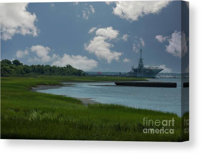 Uss Yorktown Canvas Print featuring the photograph USS Yorktown - Named After the Battle of Yorktown of the American Revolutionary War by Dale Powell
