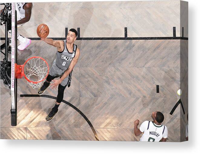 Nba Pro Basketball Canvas Print featuring the photograph Utah Jazz v Brooklyn Nets by Nathaniel S. Butler