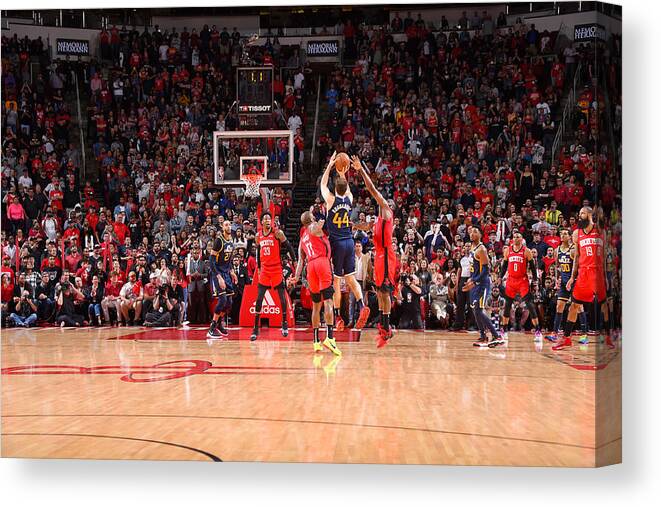Nba Pro Basketball Canvas Print featuring the photograph Utah Jazz v Houston Rockets by Bill Baptist