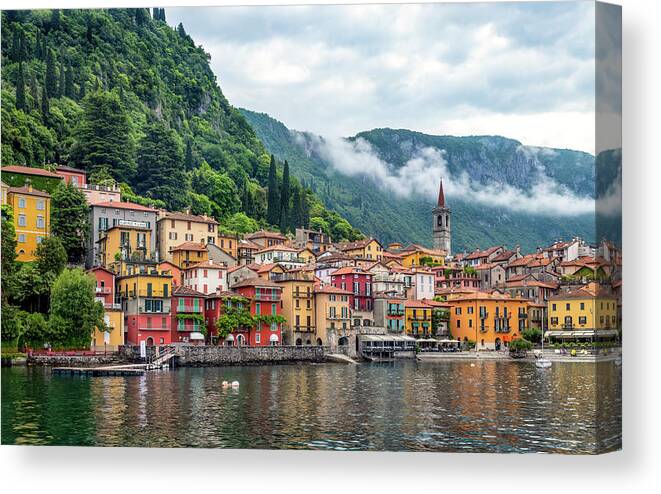 Varenna Italy Canvas Print featuring the photograph Varenna Italy by Carolyn Derstine