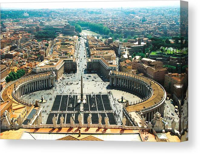 Italy Canvas Print featuring the photograph Vatican - St Peter's Square. by Claude Taylor