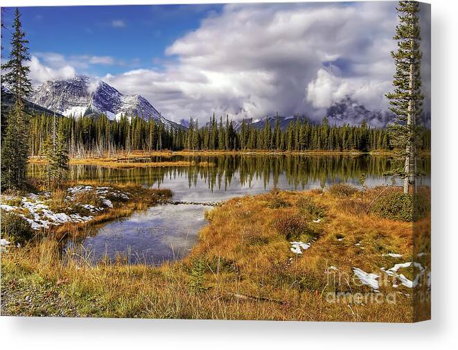 Scenery Canvas Print featuring the photograph Vermilion Lake and Forest - Banff National Park - Alberta - Canada by Paolo Signorini
