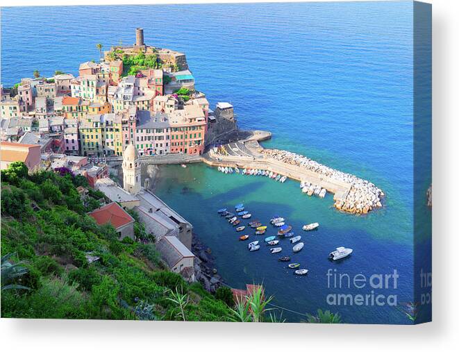 Vernazza Canvas Print featuring the photograph Vernazza of Cinque Terre, Italy by Anastasy Yarmolovich