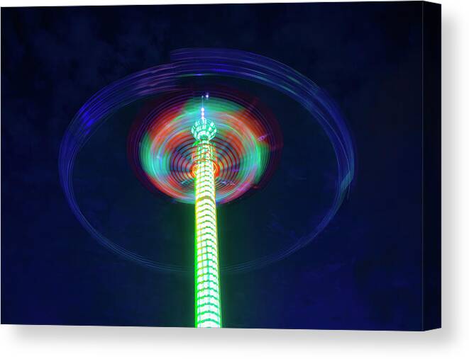 Swing Ride Canvas Print featuring the photograph Vertigo Spinning Chairs by Mark Andrew Thomas