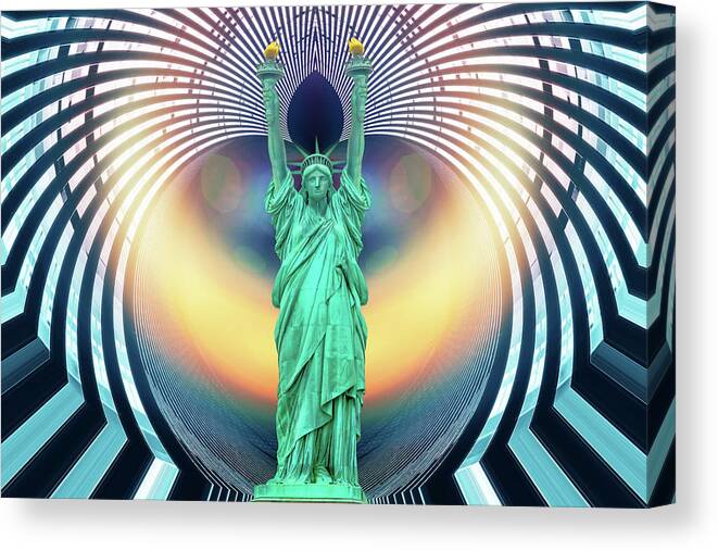 Statue Of Liberty Canvas Print featuring the photograph Victory To Liberty by Az Jackson