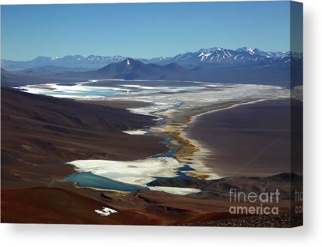 Chile Canvas Print featuring the photograph View across the Salar de Maricunga Chile by James Brunker