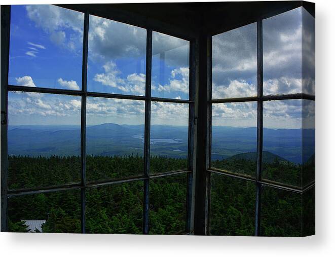 Stratton Mountain Fire Tower Canvas Print featuring the photograph View from in Stratton Mountain Fire Tower by Raymond Salani III