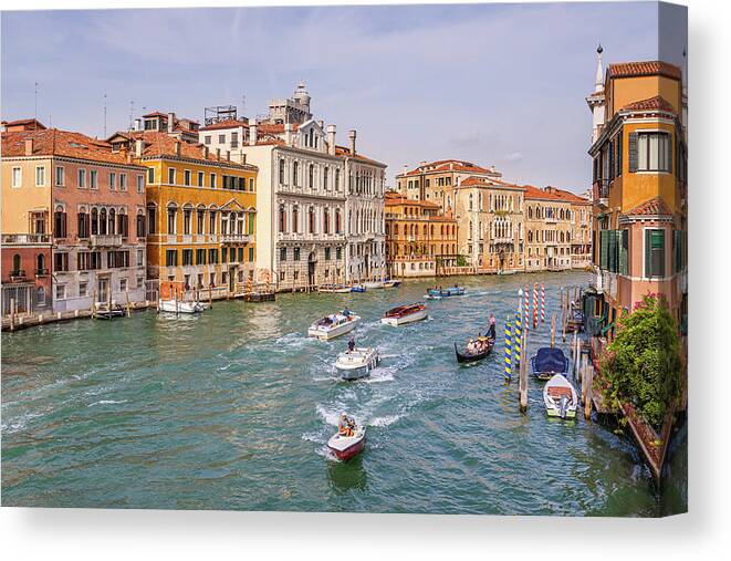 Venice Canvas Print featuring the photograph View From The Accademia Bridge - Venice, Italy by Elvira Peretsman