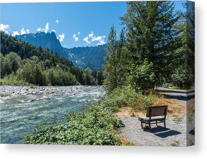 View Of Mt Index And North Fork Canvas Print featuring the photograph View of Mt Index and North Fork by Tom Cochran