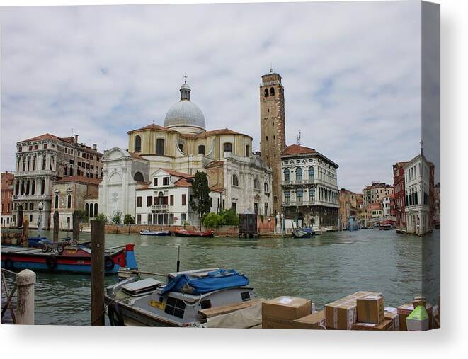Venice Canvas Print featuring the photograph View of St. Lucia Chapel in Venice. by Yvonne M Smith