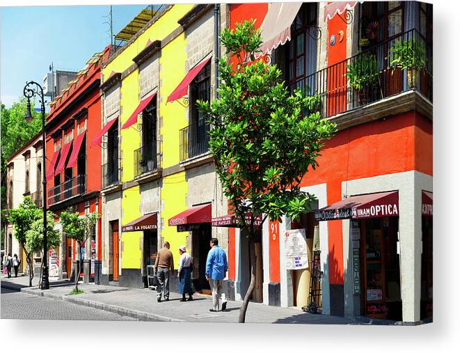 Mexico Canvas Print featuring the photograph Viva Mexico Collection - Mexico City Architecture by Philippe HUGONNARD