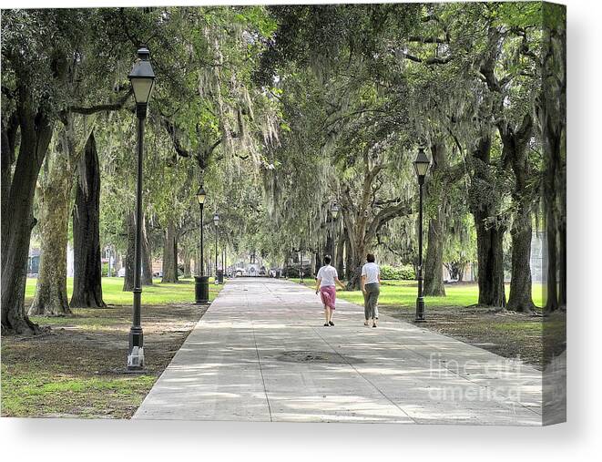 Savannah Canvas Print featuring the photograph Walk in the Park by Theresa Fairchild