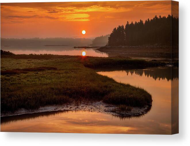 Acadia National Park Canvas Print featuring the photograph Acadia Sunrise 0541 by Greg Hartford