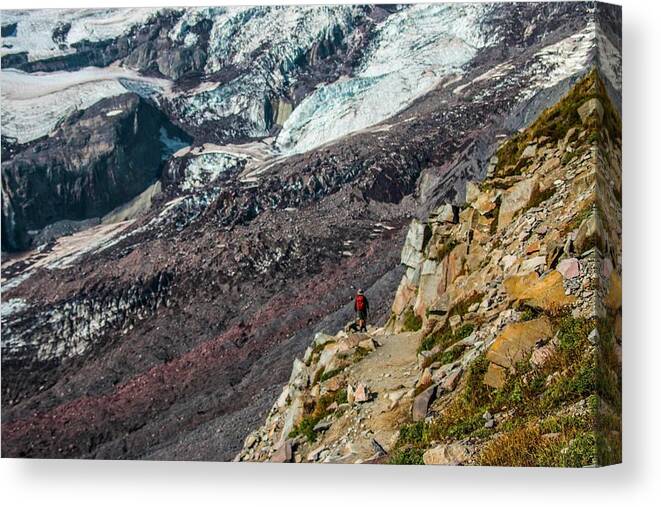 Mount Rainier National Park Canvas Print featuring the photograph Watching the River Flow by Doug Scrima