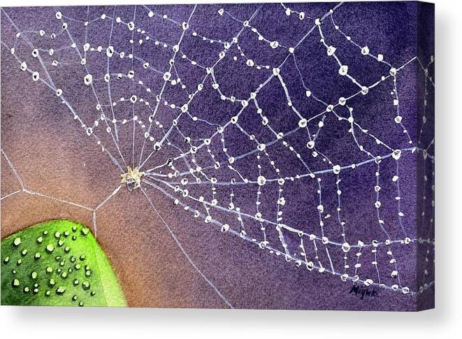 Spider Canvas Print featuring the painting Water Silk by Kelly Miyuki Kimura