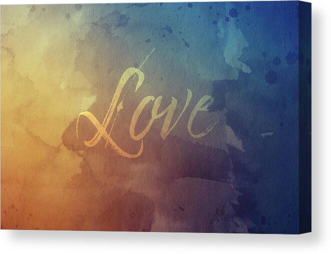 Watercolor Canvas Print featuring the digital art Watercolor Art Love by Amelia Pearn
