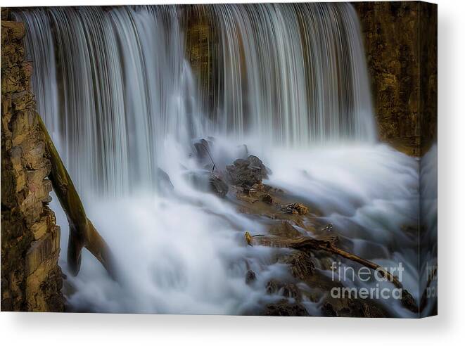 Amis Mill Canvas Print featuring the photograph Waterfalls at Amis Mill by Shelia Hunt
