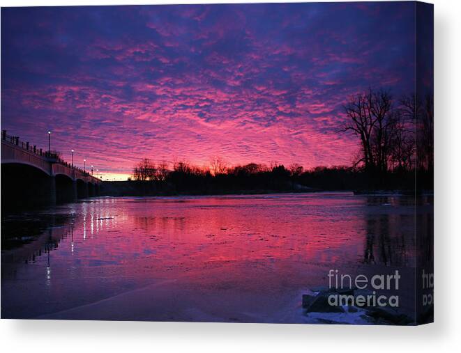 Sunrise Canvas Print featuring the photograph Waterville Sunrise 1.30.2021  8893 by Jack Schultz
