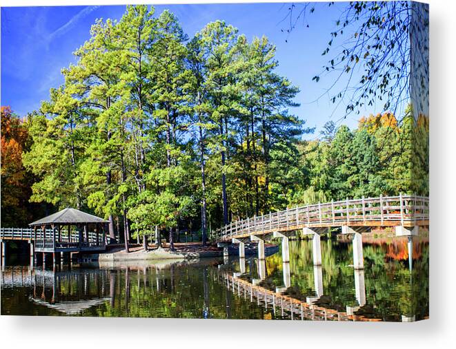 Color Canvas Print featuring the photograph Westhampton Lake by Alan Hausenflock