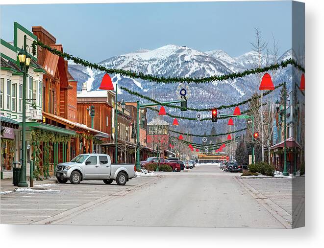 Whitefish Canvas Print featuring the photograph Whitefish Christmas by Jack Bell