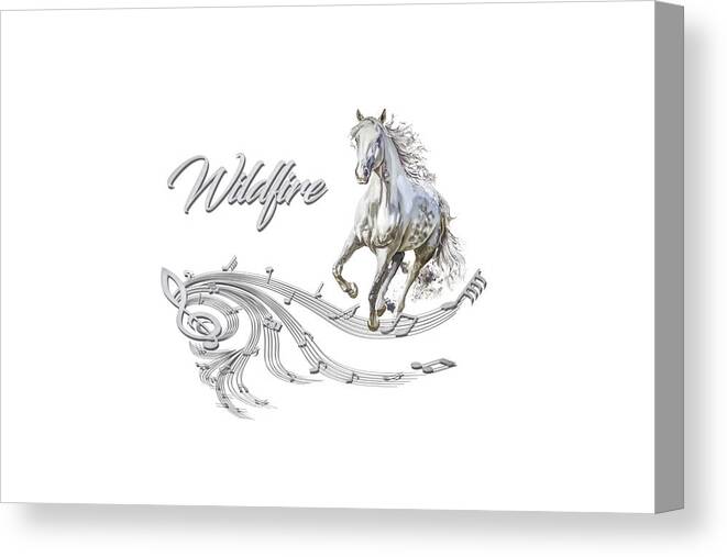 Horse Canvas Print featuring the mixed media Wildfire Dream Horse Art 1 by Walter Herrit
