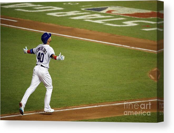 People Canvas Print featuring the photograph Willson Contreras by Patrick Mcdermott