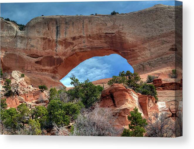 Wilson Arch Canvas Print featuring the photograph Wilson Arch Utah 2 of 2, viewed looking east by Peter Herman