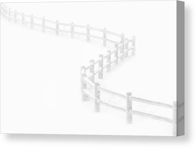 Fenceline Canvas Print featuring the photograph Winding Whiteout by Darren White